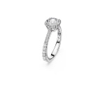 Stilla cocktail ring Round cut, Pavé, White, Rhodium plated